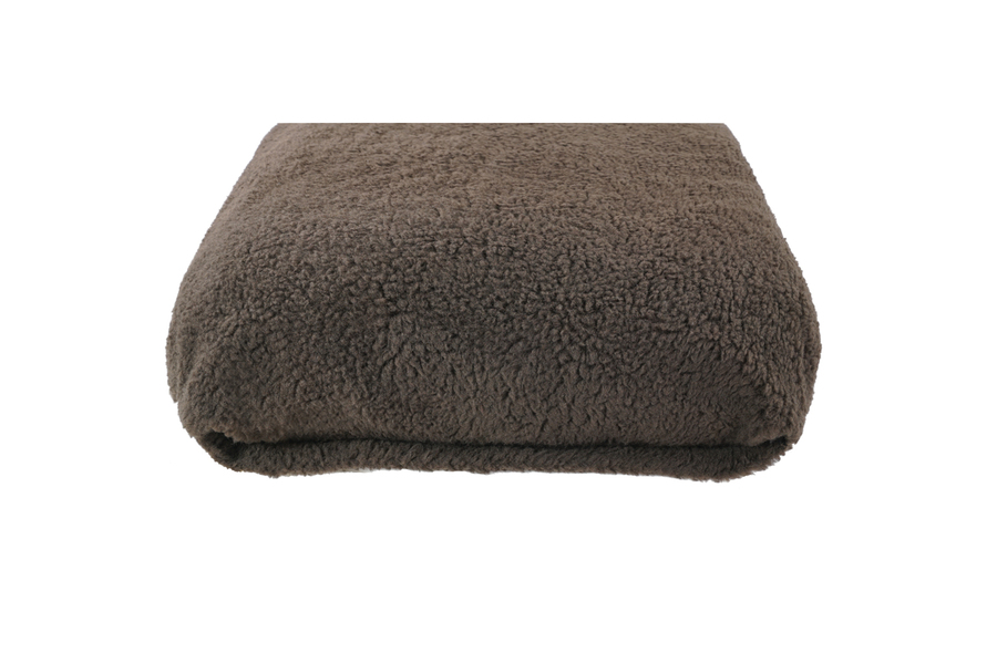 Brown Optional Washable Light Fleece Mattress Dog Bed Cover End View