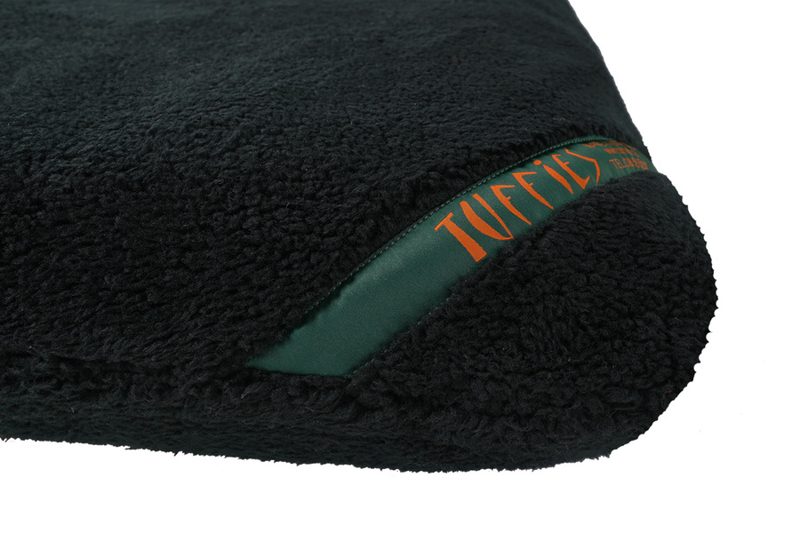Black Luxury Fleece Optional Washable Dog Bed Cover Corner View