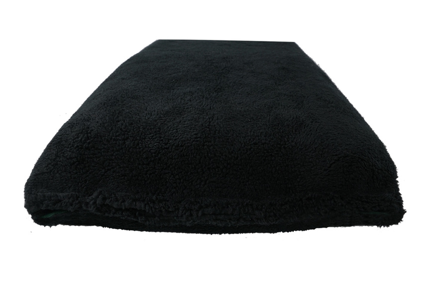Black Luxury Fleece Optional Washable Dog Bed Cover End View