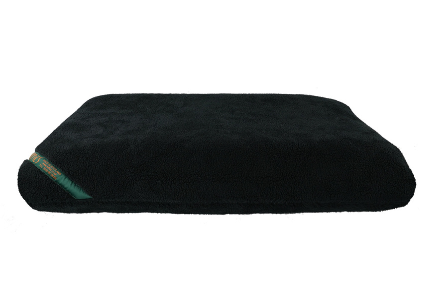 Black Luxury Fleece Optional Washable Dog Bed Cover Side View
