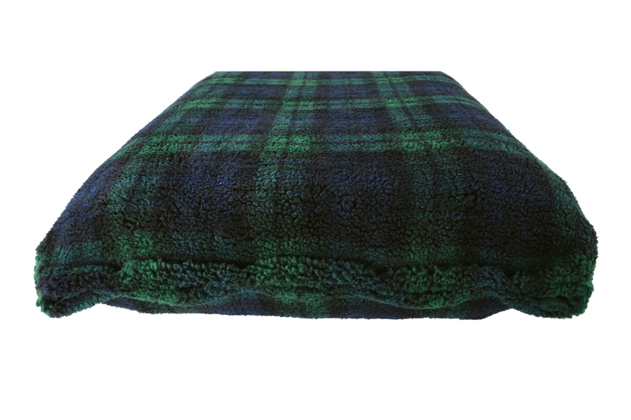 Black Watch Luxury Fleece Optional Washable Dog Bed Cover End View