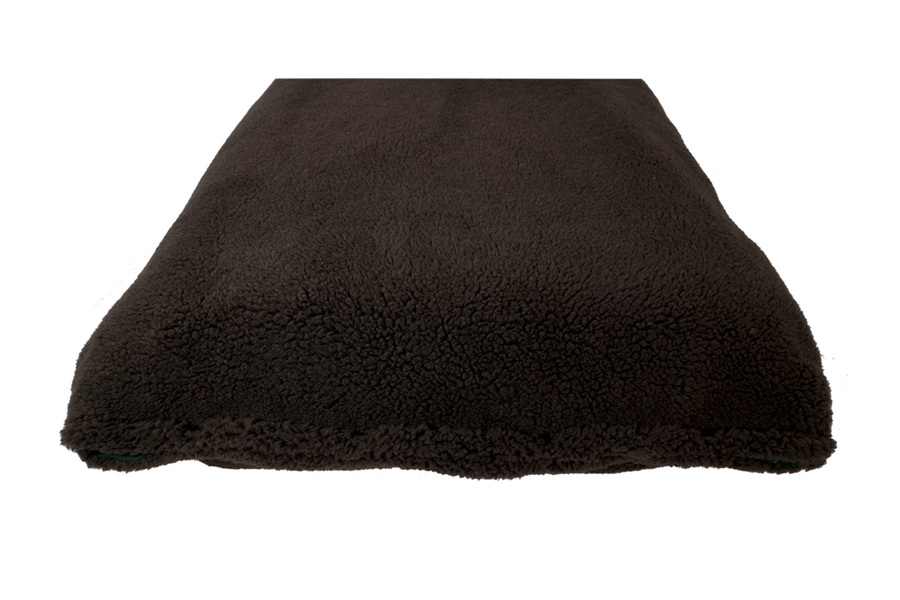 Brown Luxury Fleece Optional Washable Dog Bed Cover End View