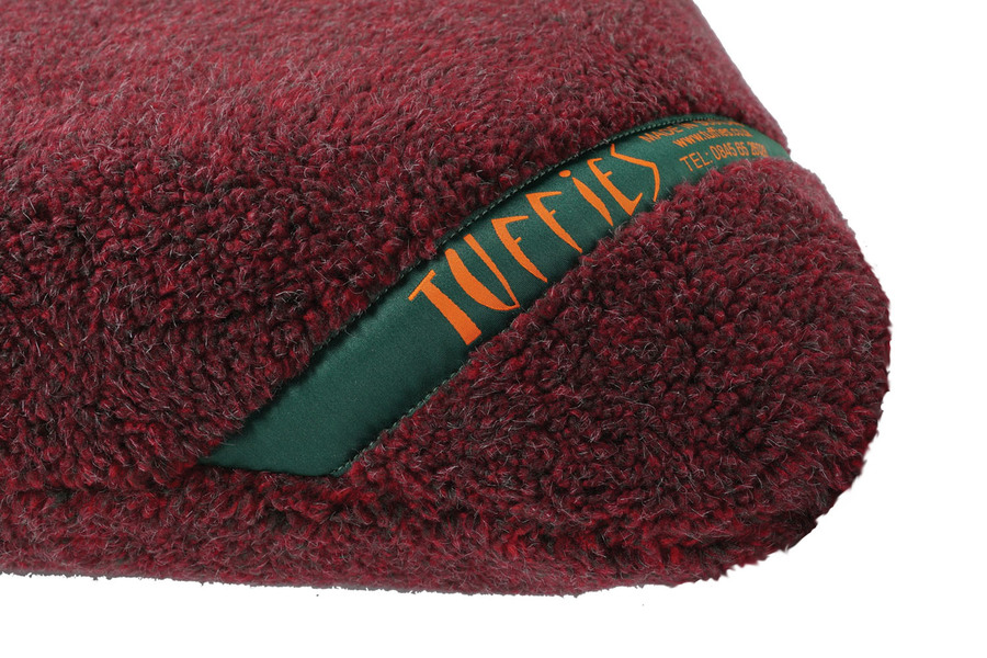 Burgundy Luxury Fleece Optional Washable Dog Bed Cover Corner View