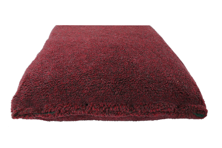 Burgundy Luxury Fleece Optional Washable Dog Bed Cover End View