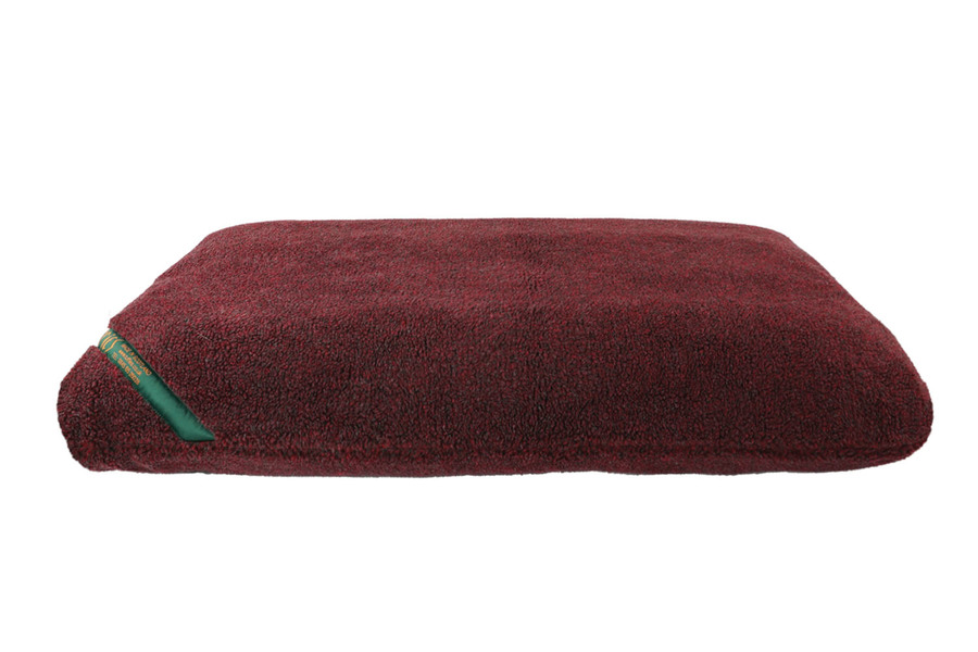 Burgundy Luxury Fleece Optional Washable Dog Bed Cover Side View