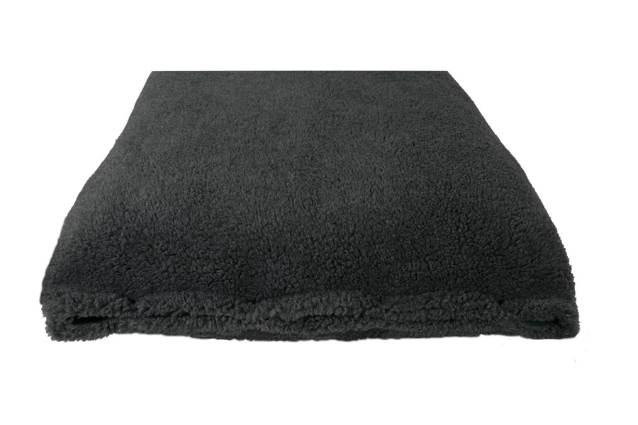 Grey Luxury Fleece Optional Washable Dog Bed Cover End View