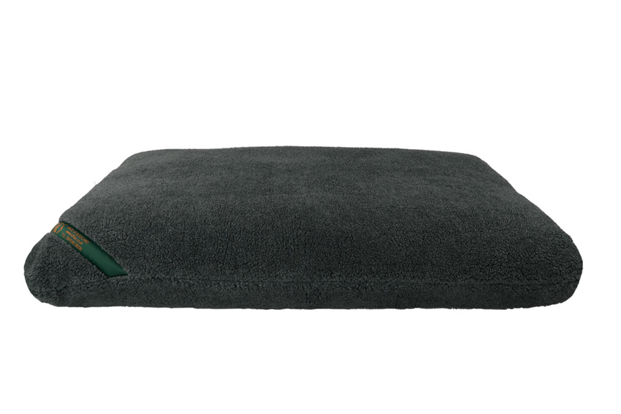 Grey Luxury Fleece Optional Washable Dog Bed Cover Side View