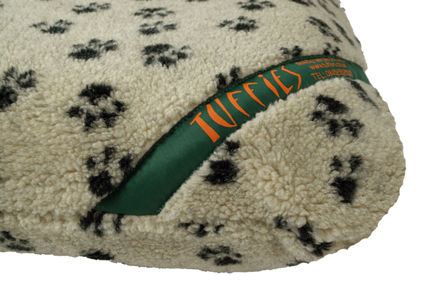 Paw Print Luxury Fleece Optional Washable Dog Bed Cover Corner View