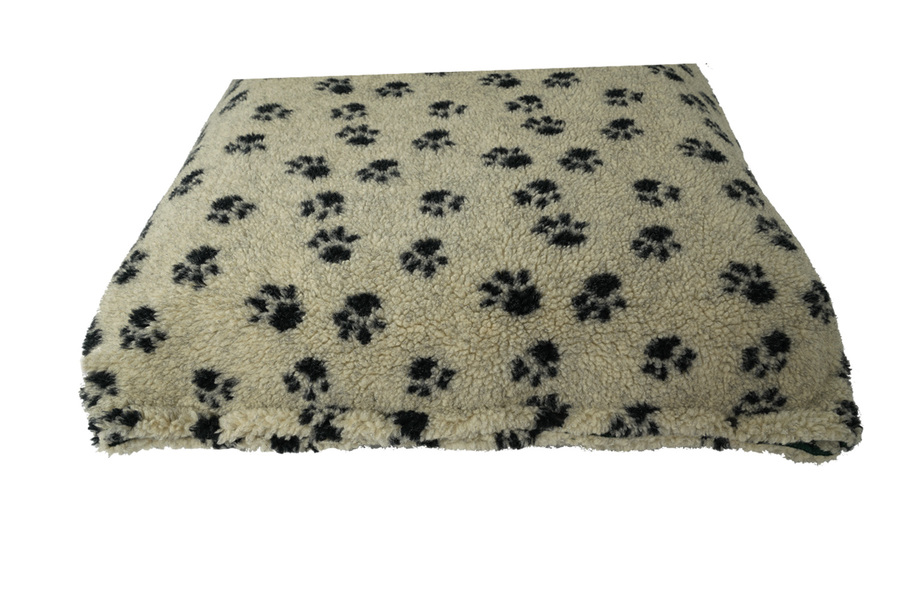 Paw Print Luxury Fleece Optional Washable Dog Bed Cover End View