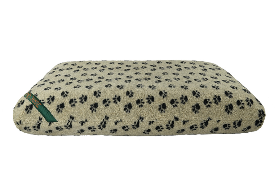 Paw Print Luxury Fleece Optional Washable Dog Bed Cover Side View
