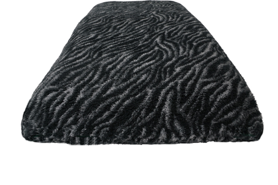Zebra Print Luxury Fleece Optional Washable Dog Bed Cover End View