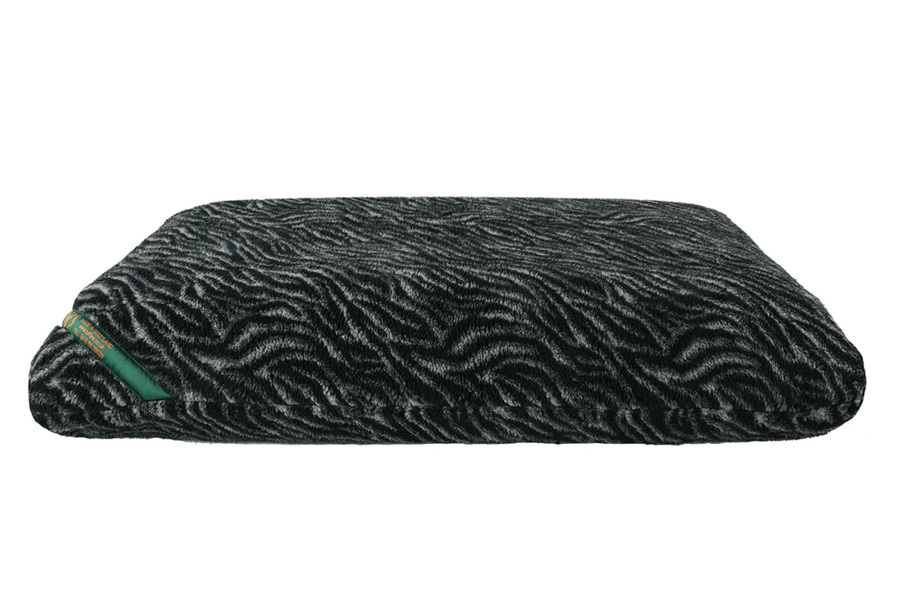 Zebra Print Luxury Fleece Optional Washable Dog Bed Cover Side View