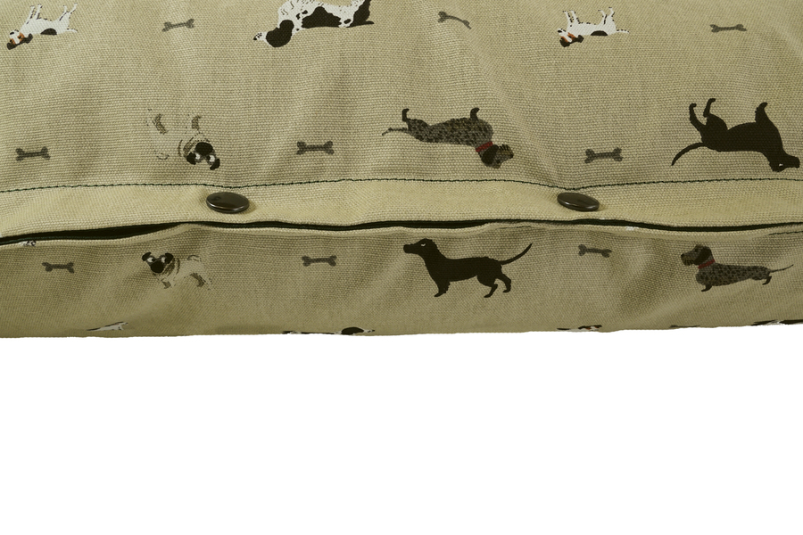 Original Dog Print Cotton Twill Optional Washable Dog Bed Cover End View