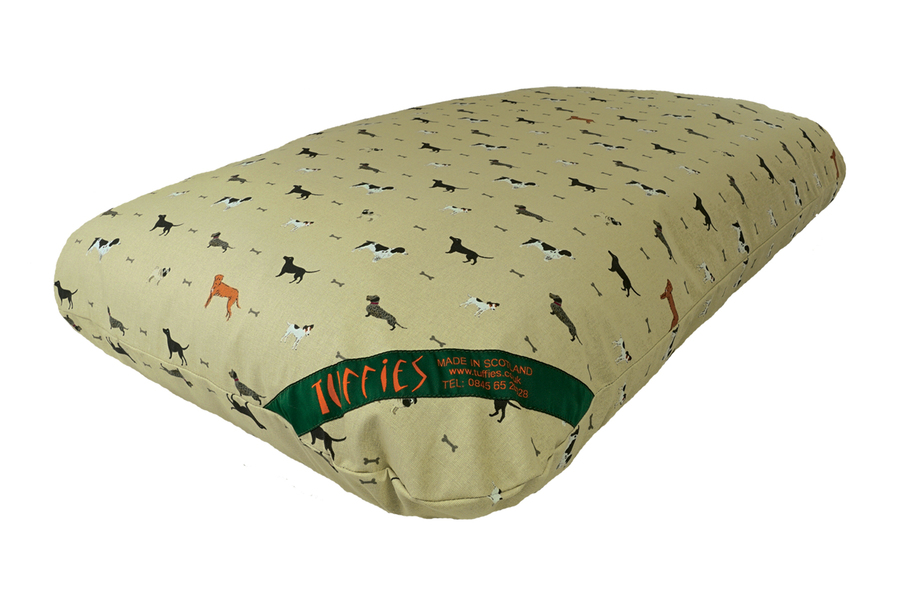 Original Dog Print Cotton Twill Optional Washable Dog Bed Cover Corner View