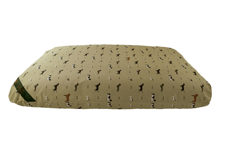 Original Dog Print Cotton Twill Optional Washable Dog Bed Cover Side View
