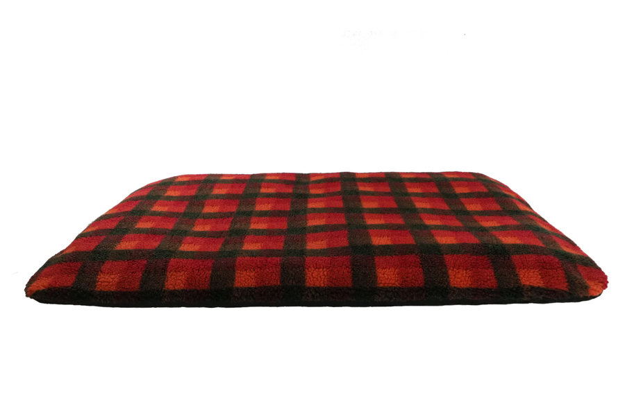 Autumn Check Optional Washable Luxury Fleece Spare Travel Dog Bed Cover Side View