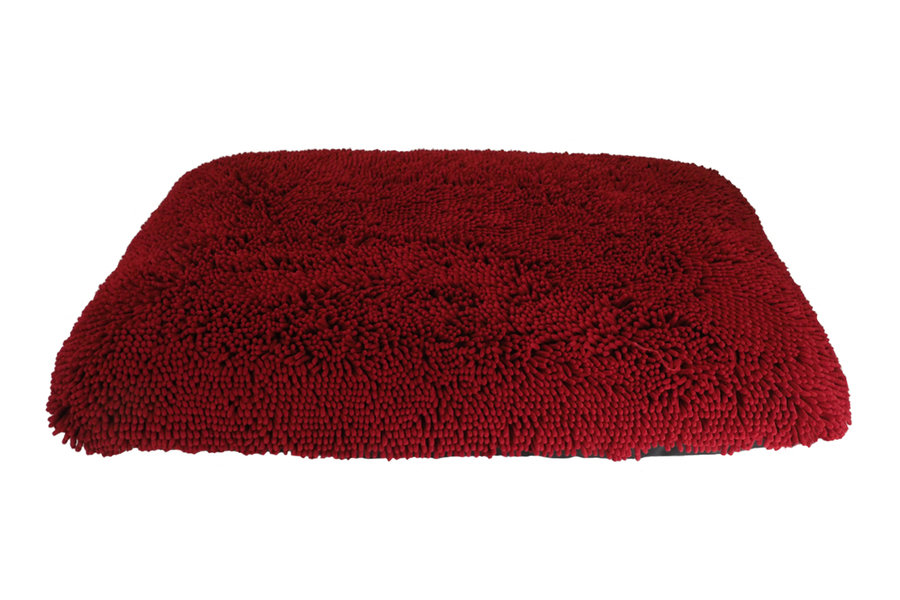 Red Dog Dryer Optional Washable Quick Drying Dog Bed Cover For wet Muddy Dogs Tilted View