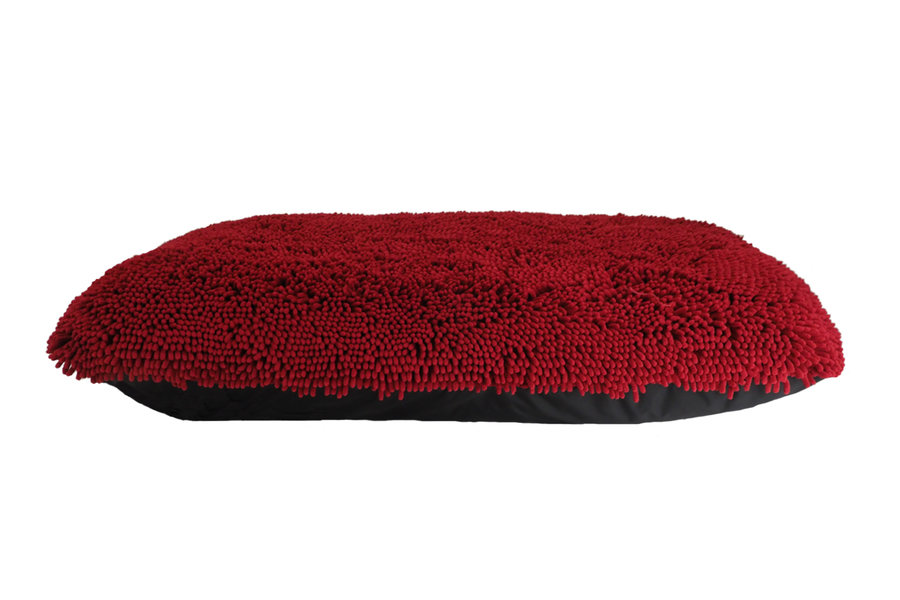 Red Dog Dryer Optional Washable Quick Drying Dog Bed Cover For wet Muddy Dogs Side View