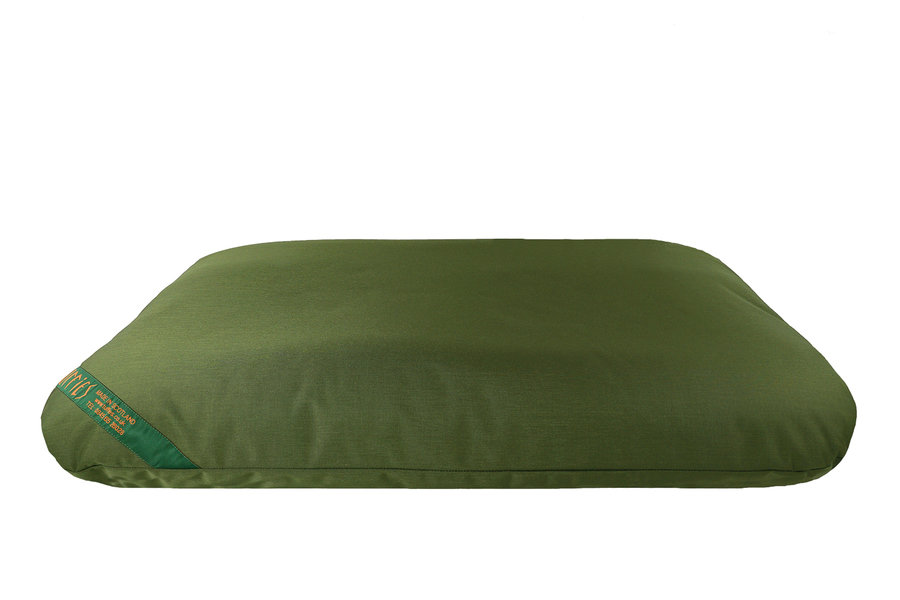 Olive Durasoft Waterproof Orthopaedic Futon Mattress Dog Bed Tilted View