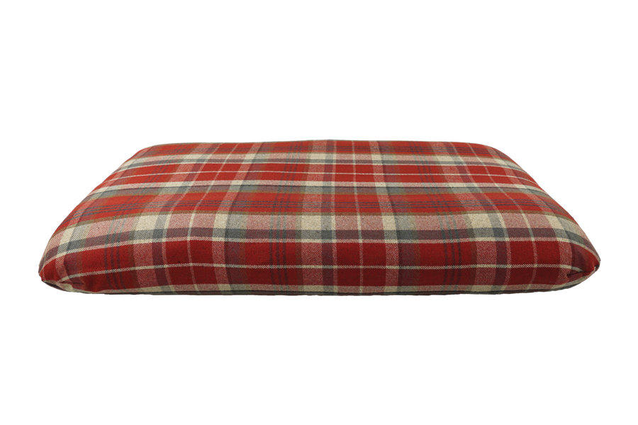 Winter warm Optional Washable Highland Tartan Mattress Dog Bed Cover Tilted View