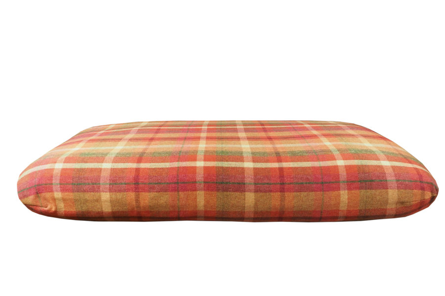 Rose Optional Washable Highland Tartan Mattress Dog Bed Cover Side View