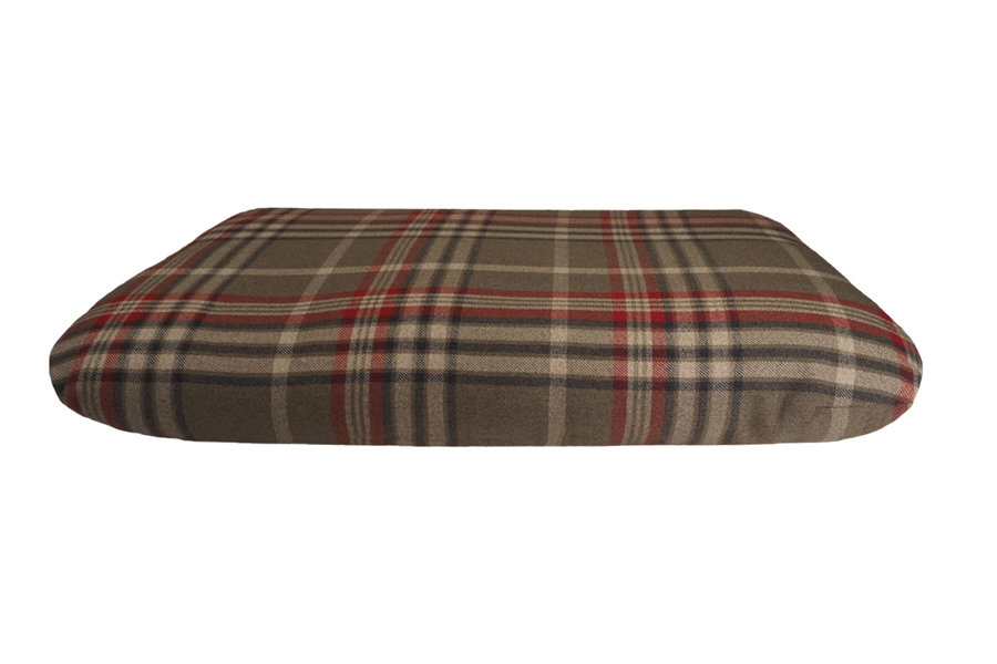 Winter Shade Optional Washable Highland Tartan Mattress Dog Bed Cover Side View