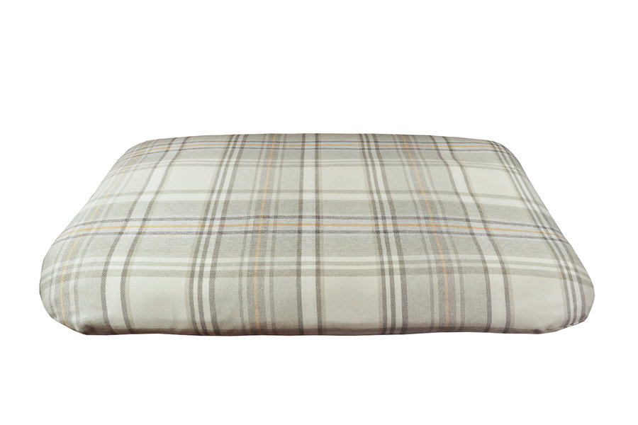 Sprigs Optional Washable Highland Tartan Mattress Dog Bed Cover Tilted View