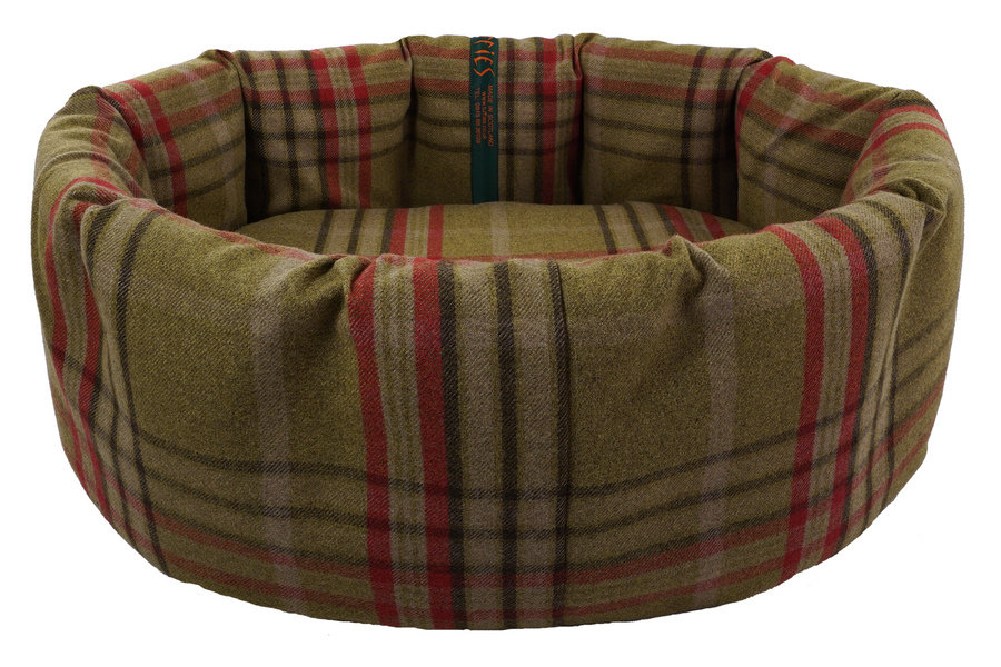 Harvest Optional Washable Two Part Highland Tartan Nest Dog Bed Cover Side View