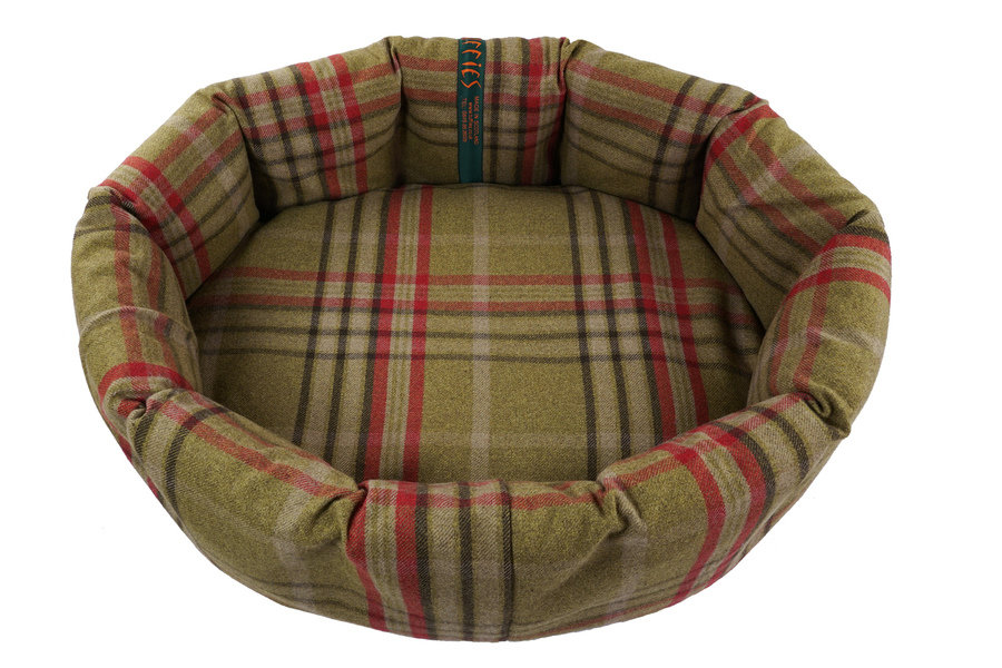 Harvest Optional Washable Two Part Highland Tartan Nest Dog Bed Cover Above View