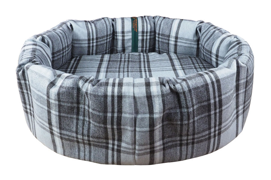 Granite Optional Washable Two Part Highland Tartan Nest Dog Bed Cover Side View