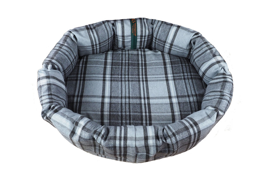 Granite Optional Washable Two Part Highland Tartan Nest Dog Bed Cover Above View