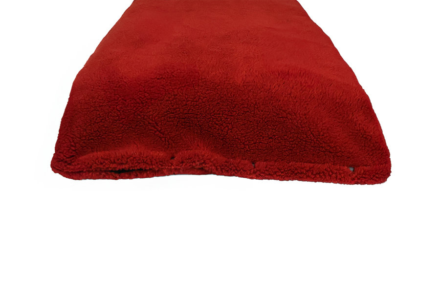 Burnt Orange Luxury Fleece Optional washable Dog Bed Cover End View