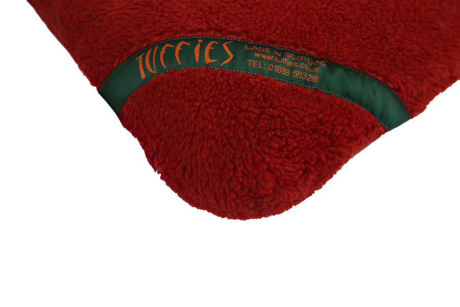 Burnt Orange Luxury Fleece Optional washable Dog Bed Cover Side View