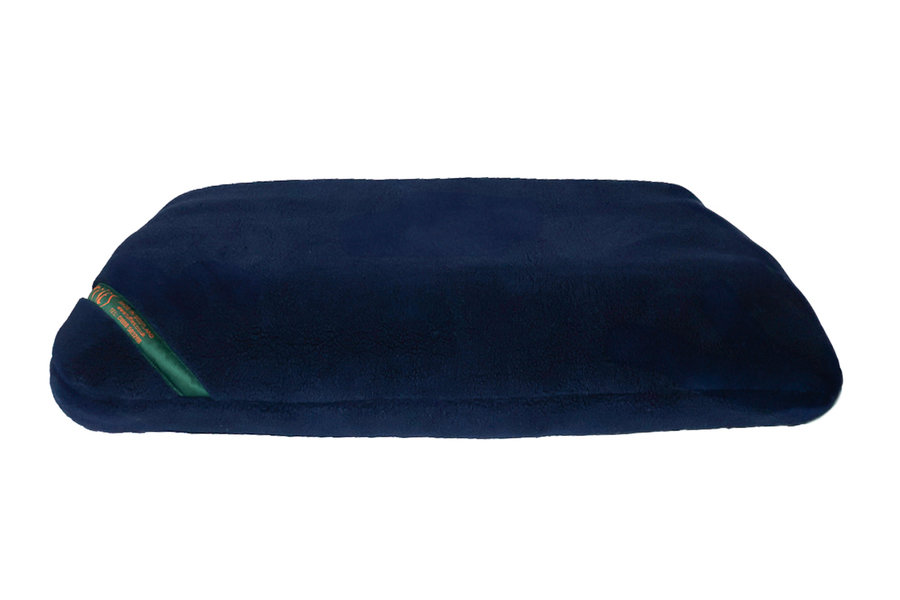 Midnight Navy Luxury Fleece Optional Washable Dog Bed Cover Side View