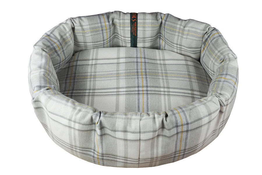 Sprigs Optional Washable Two Part Highland Tartan Nest Dog Bed Cover Above View