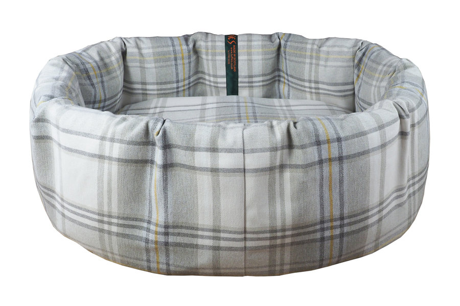 Sprigs Optional Washable Two Part Highland Tartan Nest Dog Bed Cover Side View