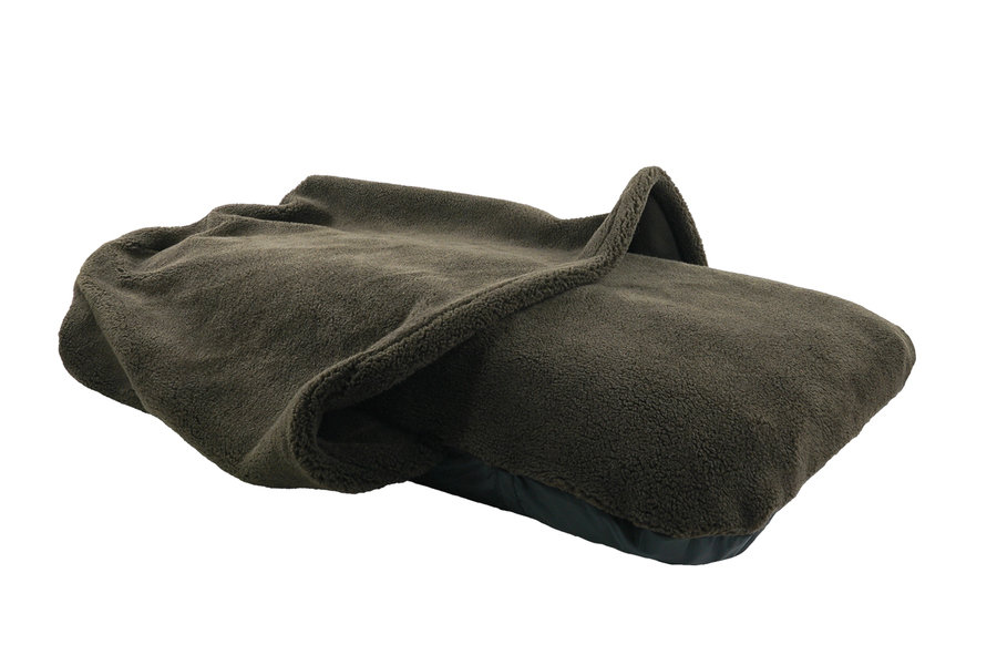 Brown Luxury Fleece Washable Tunnel Cave anti Anxiety Dog Bed Cover Side View