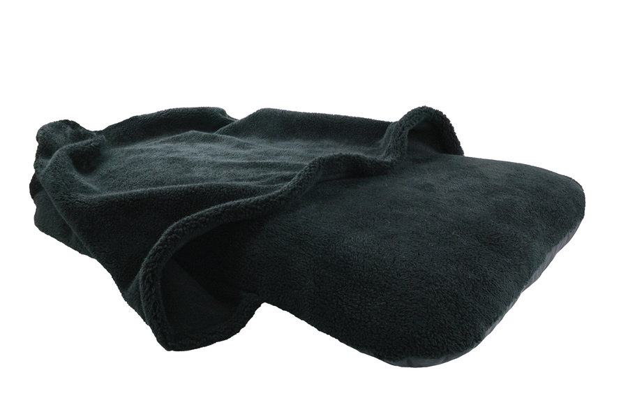 Black Luxury Fleece washable Tunnel Cove Anti Anxiety Dog Bed Cover Side View