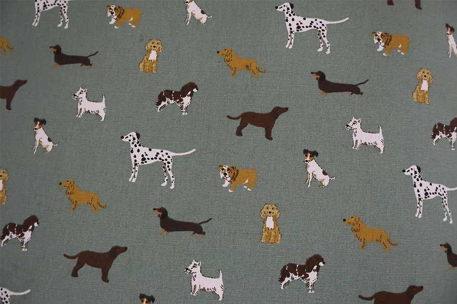 Fetch Print Cotton Twill Optional Washable Dog Bed Cover Colour Swatch