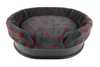 red Swift Washable Raised Dog Bed With Luxury Fleece Liner Front View