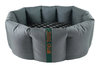 Grey Durasoft Waterproof Orthopaedic Nest Dog Bed With Grey Check Luxury Fleece Side View