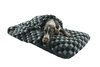 Grey Check Luxury Fleece Washable Tunnel Cave Anti Anxiety Dog Bed Cover Lifestyle German Pointer