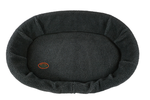 Grey Luxury Fleece Washable Plastic Dog Bed Liner Above View