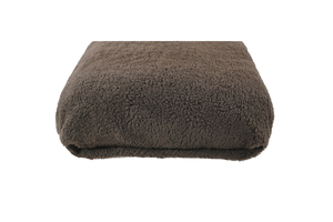 Brown Optional Washable Light Fleece Mattress Dog Bed Cover End View