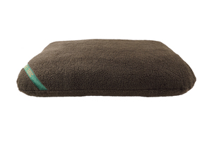 Brown Optional Washable Light Fleece Mattress Dog Bed Cover Tilted View