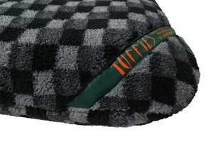 Grey Check Luxury Fleece Optional Washable Dog Bed Cover Corner View