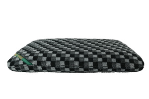Grey Check Luxury Fleece Optional Washable Dog Bed Cover Side View