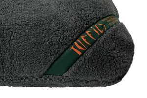 Grey Luxury Fleece Optional Washable Dog Bed Cover Corner View