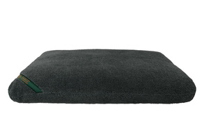 Grey Luxury Fleece Optional Washable Dog Bed Cover Side View