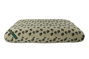 Paw Print Luxury Fleece Optional Washable Dog Bed Cover Side View